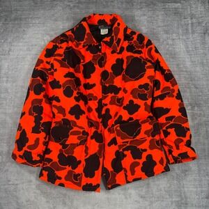 Patriot Industries Jacket Womans XL Orange Vintage Duck Camo Hunting USA Made